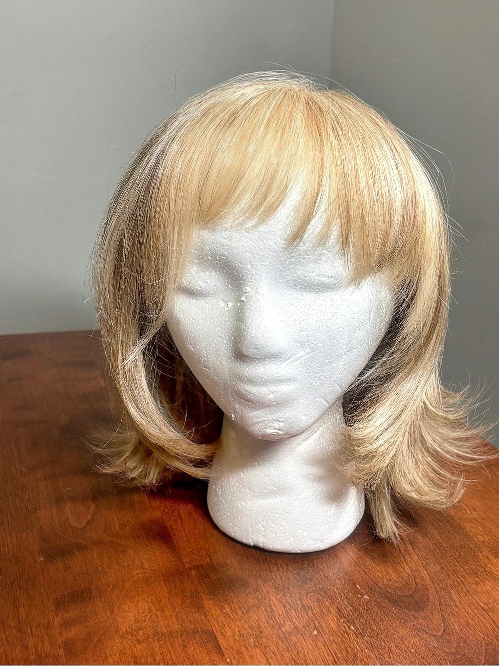 Fully hand tied, mono, filament, blonde wig